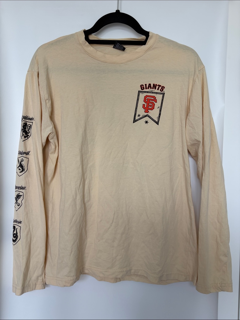 MLB San Francisco Giants Harry Potter Long Sleeve Crewneck Shirt - Cream M